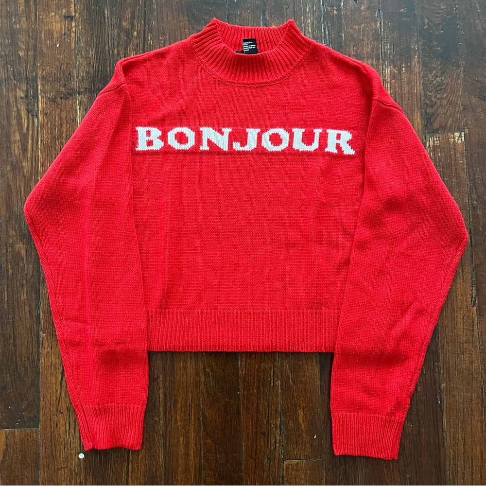 Forever 21 Red Turtleneck Pullover Knit Sweater Women's Size M Fall Winter